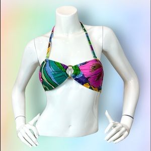 Carlos Falchi & Mark Rio Multi-Color Bikini Top with Gold “O” Ring